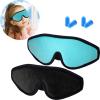 2 Pieces 3D Sleep Mask for Kids Memory Foam Contoured Eye Mask, Travel Sleep Eye Cover with Adjustable Strap, 3D Blindfolds(Black and Green) view 1