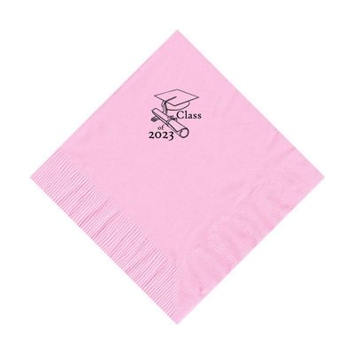 100 2-Ply Cocktail Personalized Napkins with Class of 2023 Logo