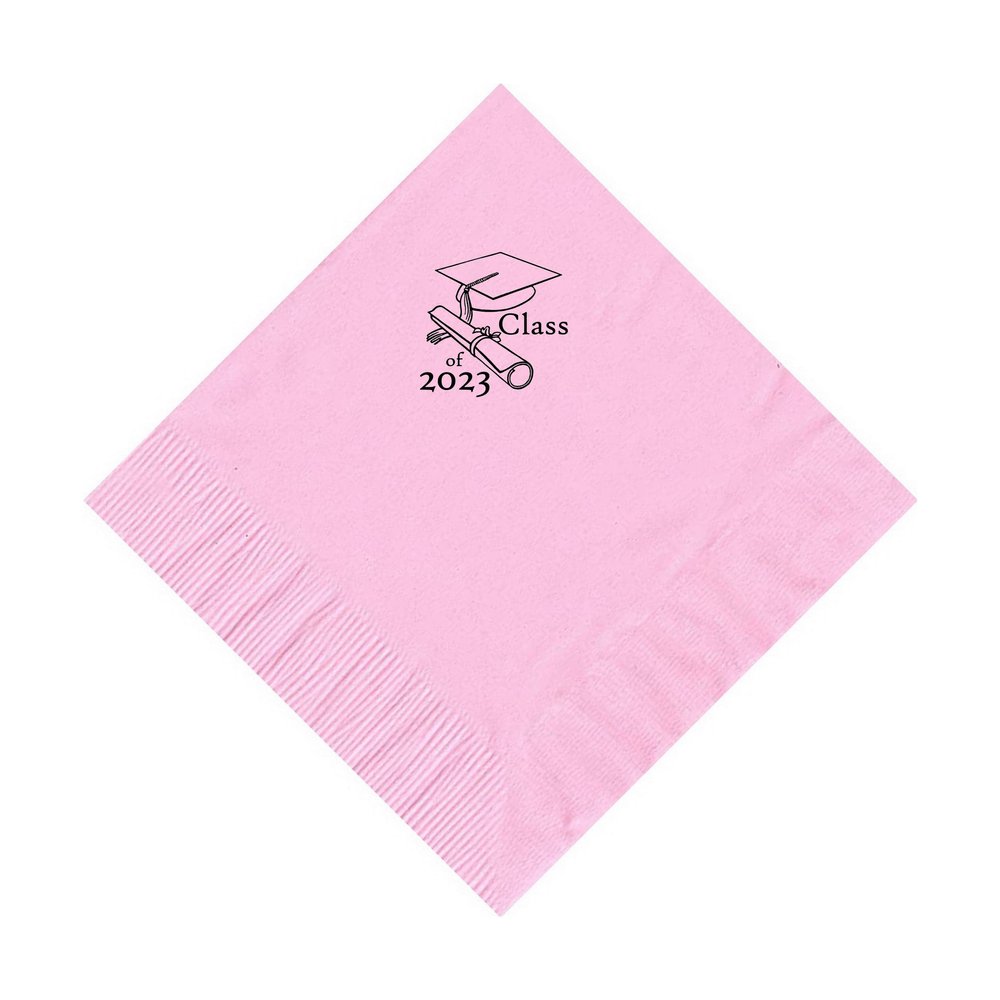 100 2-Ply Cocktail Personalized Napkins with Class of 2023 Logo