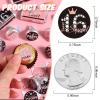 Zonon 504 Pieces Sweet 16 Birthday Party Favors Stickers Mini Kisses Candy Stickers Sweet Sixteen Round Chocolate Candy Wrappers for 16th Birthday Party Guest Favors Decorations(Pink, Black) view 2