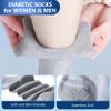 Facool Non-Binding Diabetic Crew Socks, Women Loose Top Cushioned Moisture Wicking Cotton Seamless Non Slip Soft Anti-sweat Dress Comfortable Socks, 6 Pairs Black+Grey+Navy Blue Medium view 3
