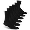 Facool Women's Diabetic Crew Socks, Circulatory Wellness Non-Binding Loose Top Casual Dress Mid Calf Soft Cotton Seamless Toe Hosiery Non Slip Socks, 6 Pairs Black Medium view 1