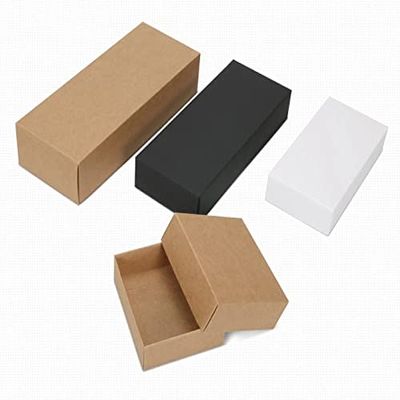 10pcs/lot 10 Sizes Kraft Black White Paper Box Blank Paper Gift Packaging Box Cardboard Box with Lid Gift Large Carton Boxes (White,200x169x40mm)
