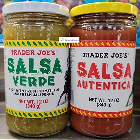 Trader Joes Salsa Verde & Salsa Autentica 12oz 340g (Two Bottles)