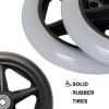 LIGUOYI Wheelchair Wheel Replacement Wheelchair Front Caster 2 Pcs Front Wheel for Wheelchair 6" 7" 8" Solid Non-Slip Wheel 5/16" (8 Mm) Bearing Replacement Wheels for Wheelchair Walkers view 4