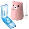 2 Pack Pill Crusher and Cutter, Pill Grinder for Vitamins Tablets with Cleaning Brush and Durable Pill Cutter (Pink) view 1