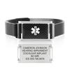 Lauren's Hope Medical Alert Bracelets for Men, Black Stainless Steel Mesh Band, Black Stingray Custom Engraved ID Plate, Easy On and Off Magnetic Closure, Free Engraving, 1 Year Free Warranty view 1