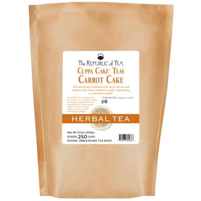 The Republic of Tea - Carrot Cake Cuppa Cake Herbal Tea, Bulk Tea, 250 Tea Bags