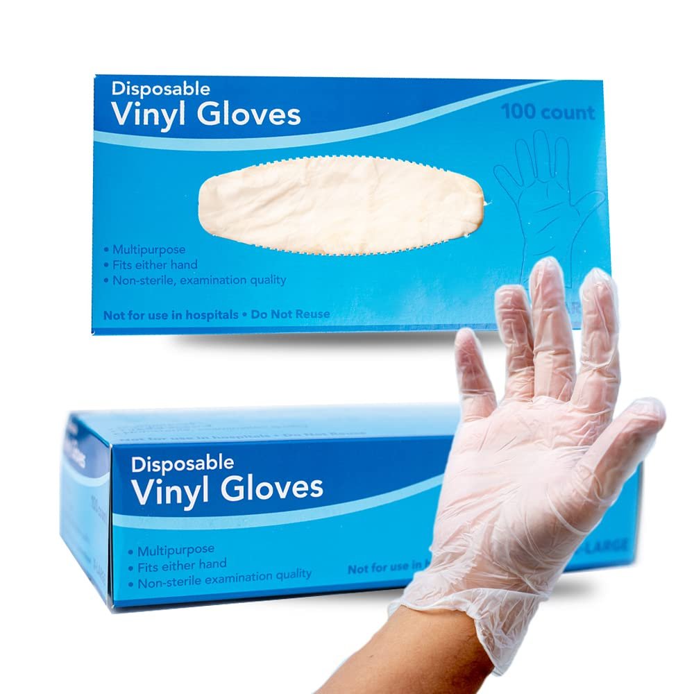 Disposable Vinyl Gloves | Case of 2000 | Multipurpose | Food Handling Use | Powder Free | Clear | (2000, X-Large)