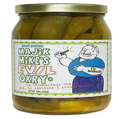 Harold's - Majik Mikes Evil Okra - Sweet and Spicy Okra - Made With Pickled Onion and Habanero - Made in Texas