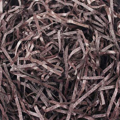 LJY Glitter Raffia Paper Shreds, 100g Crinkle Cut Filler for Gift Wrapping, Basket Filling, Wedding Decorations, Party Supplies, and DIY Crafts Shredded Confetti Strands (Glitter Coffee)