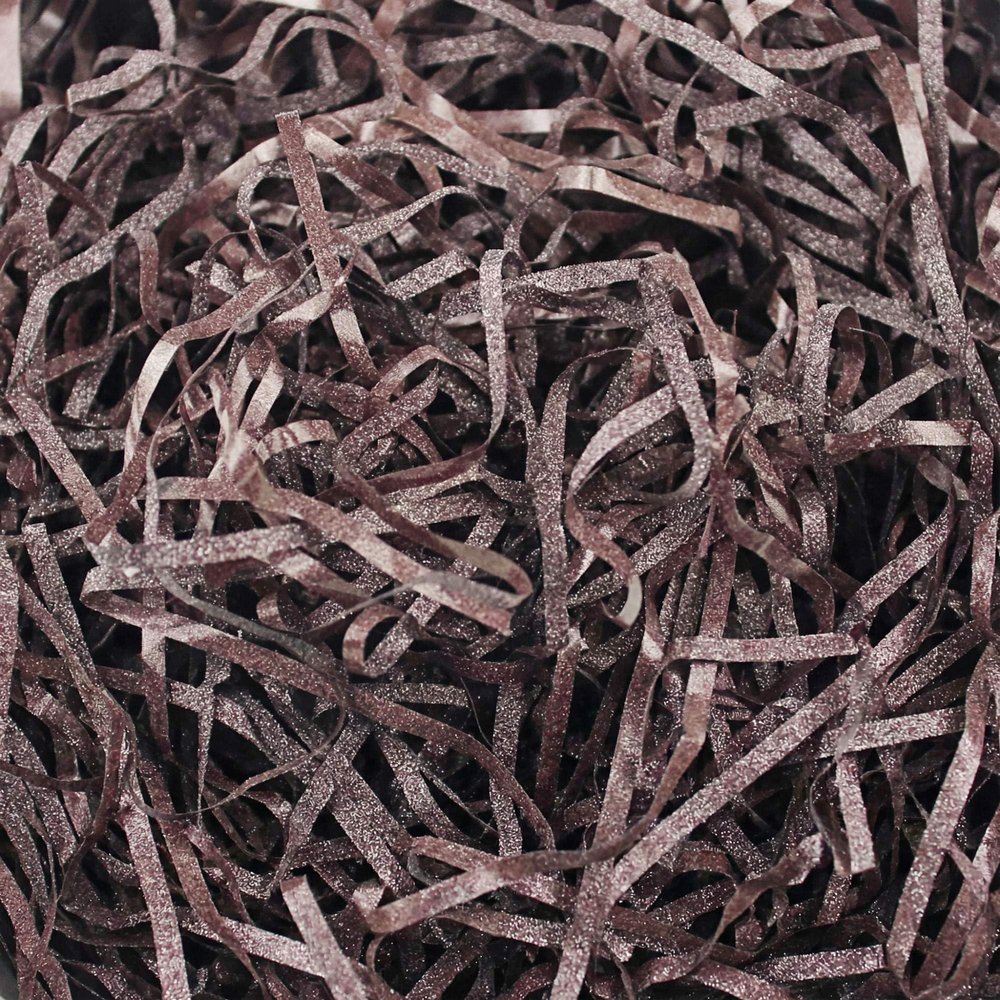 LJY Glitter Raffia Paper Shreds, 100g Crinkle Cut Filler for Gift Wrapping, Basket Filling, Wedding Decorations, Party Supplies, and DIY Crafts Shredded Confetti Strands (Glitter Coffee)