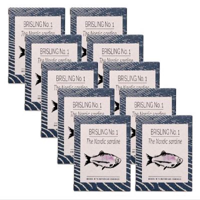 Fangst Brisling No. 1 | Tinned Nordic Sardines Smoked with Heather & Chamomile | 10 x 100g Can