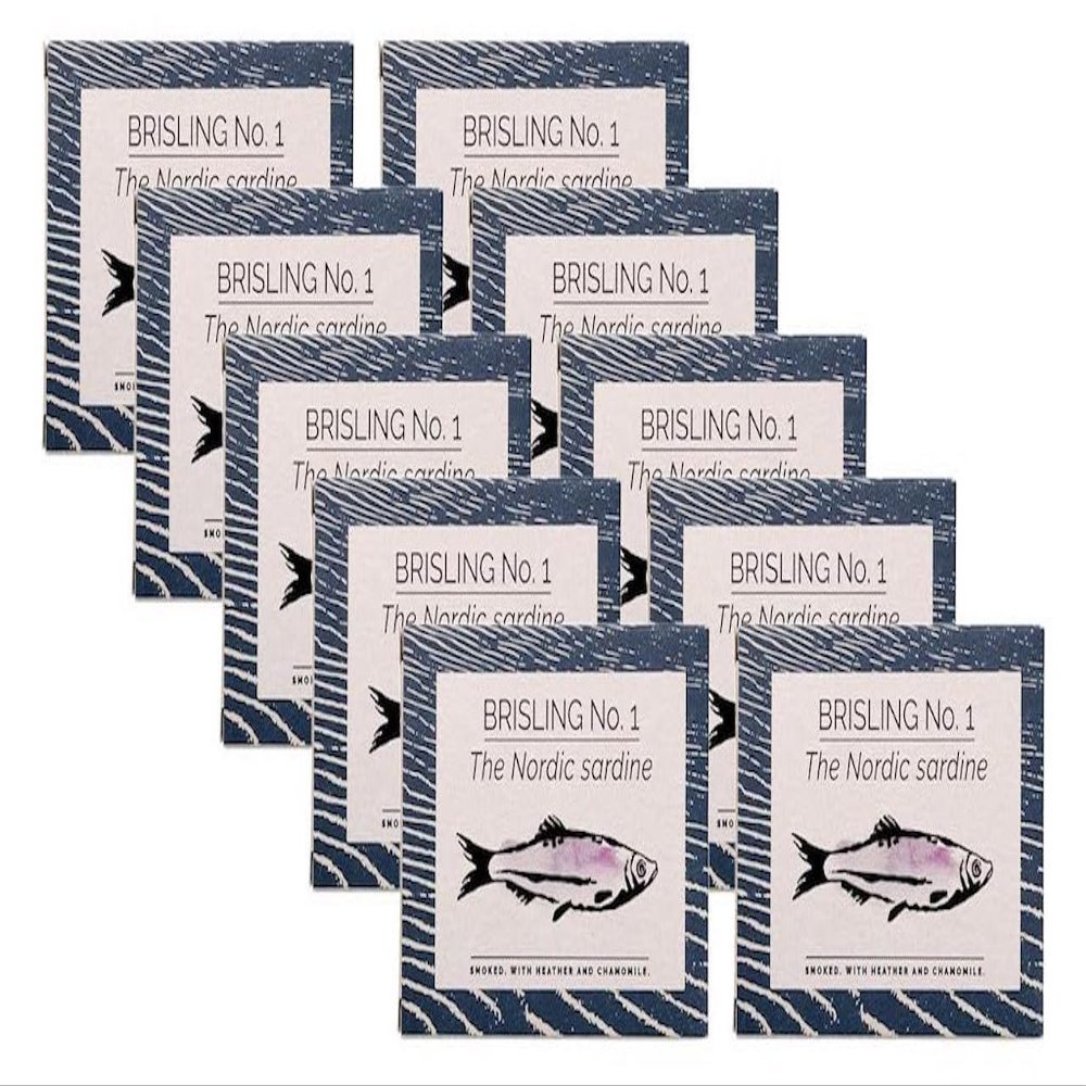 Fangst Brisling No. 1 | Tinned Nordic Sardines Smoked with Heather & Chamomile | 10 x 100g Can