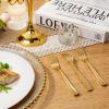 Liacere 200pcs Gold Plastic Forks - Heavyweight - 7.4 Inch Heavy Duty Forks - Gold Plastic Silverware Perfect For Parties & Weddings & Restaurants & New Year And Daily Using&Christmas&New Year view 4