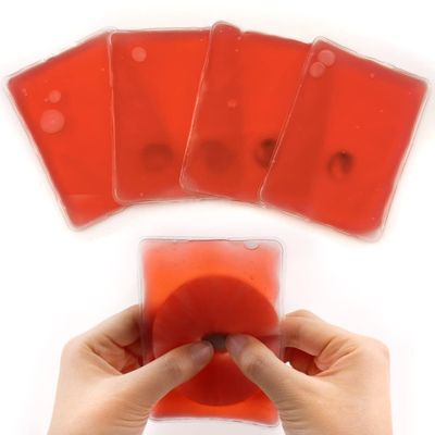 Reusable Click Instant Heat Packs, Pocket Hand Warmers, Snap It Hot/Cold Gel Heating Pad for Adults & Kids, Instant Hot Pad, Hot Compress, Hand Click Gel Warmers for Body (Large RED 4PCS)