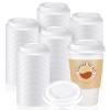 200 Pack Coffee Cup Lids Disposable Plastic Lid Hot/cold Beverage Drinking Cups for Water Dome Easy Flow Anti Spill Design Fits 10 to 24 oz and 8 oz Cups for Cafes, Office, Car, Home, Travel(White) view 1