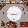 200 Pack Coffee Cup Lids Disposable Plastic Lid Hot/cold Beverage Drinking Cups for Water Dome Easy Flow Anti Spill Design Fits 10 to 24 oz and 8 oz Cups for Cafes, Office, Car, Home, Travel(White) view 2