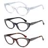 EYEURL Cat Eye Reading Glasses for Women Blue Light Blocking 3 Pack Computer Readers 2.50 with Spring Hinge Eyeglasses Anti Glare UV Rays view 2