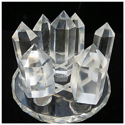ZTBH Natural Meditation Crystal Seven Star Array Natural Transparent Quartz Crystal, Home Decoration Crystal Stone