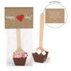 6ct Personalized Valentine's Day Favors Hot Chocolate Spoons Gourmet Dark Chocolate with Crushed Peppermint (6 Pack) - Red Heart view 2