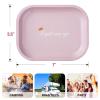 8Pcs Pink Rolling Paper Kit -1 1/4 Rolling Paper, 5 Booklets Rolling Papers, 7"x5.5" Rolling Tray, 78MM Rolling Machine/Roller, Gold Mini Spoon, Metal Tray Bundle (Pink Kit) view 2