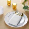 50-Pack Disposable Linen-Feel Dinner Napkins with Built-in Flatware Pocket, WHITE Prefolded Cloth Like Paper Napkins For Dinner, Wedding Or Party [Silverware NOT Included] view 2