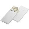 50-Pack Disposable Linen-Feel Dinner Napkins with Built-in Flatware Pocket, WHITE Prefolded Cloth Like Paper Napkins For Dinner, Wedding Or Party [Silverware NOT Included] view 3
