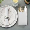 50-Pack Disposable Linen-Feel Dinner Napkins with Built-in Flatware Pocket, WHITE Prefolded Cloth Like Paper Napkins For Dinner, Wedding Or Party [Silverware NOT Included] view 4