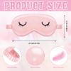 2 Pieces Cute Sleep Eye Masks for Kids Silk Sleep Eye Cover Cute Lightweight Adjustable Eyeshade Mask Satin Night Eyeshade Covers with 2 Pieces Storage Bag(3-12 Years,Gray, Pink) view 2