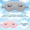 2 Pieces Cute Sleep Eye Masks for Kids Silk Sleep Eye Cover Cute Lightweight Adjustable Eyeshade Mask Satin Night Eyeshade Covers with 2 Pieces Storage Bag(3-12 Years,Gray, Pink) view 3