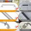 2 Pack Shower Grab Bar with Knurled Anti-Slip Grip 18 Inch ADA Compliant 500lbs Supporting with Concealed Screws 304 Stainless Steel Brushed Nickel Handicap Bars for Bathroom view 2