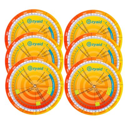 Ezyaid Pregnancy Wheel (Pack of 6), Due Date OB-GYN Calculator for Pregnant Women/Healthcare Providers, Gestational EDC/EDD Wheel with CRL, BPD, HC AC and FL Guide