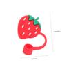 4pcs Silicone Straw Tips Cover Cute Strawberry Shape Reusable Drinking Straw Tips Lids Plugs Cap Protector Airtight Seal Proof view 2