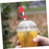 4pcs Silicone Straw Tips Cover Cute Strawberry Shape Reusable Drinking Straw Tips Lids Plugs Cap Protector Airtight Seal Proof view 3