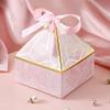 50pcs Pink Gem Tower Birthday Wedding Party Favor Boxe with Ribbon Bead Gift Bags Chocolate Candy and Packaging Gift Boxes Bridal Shower Baby Shower view 1