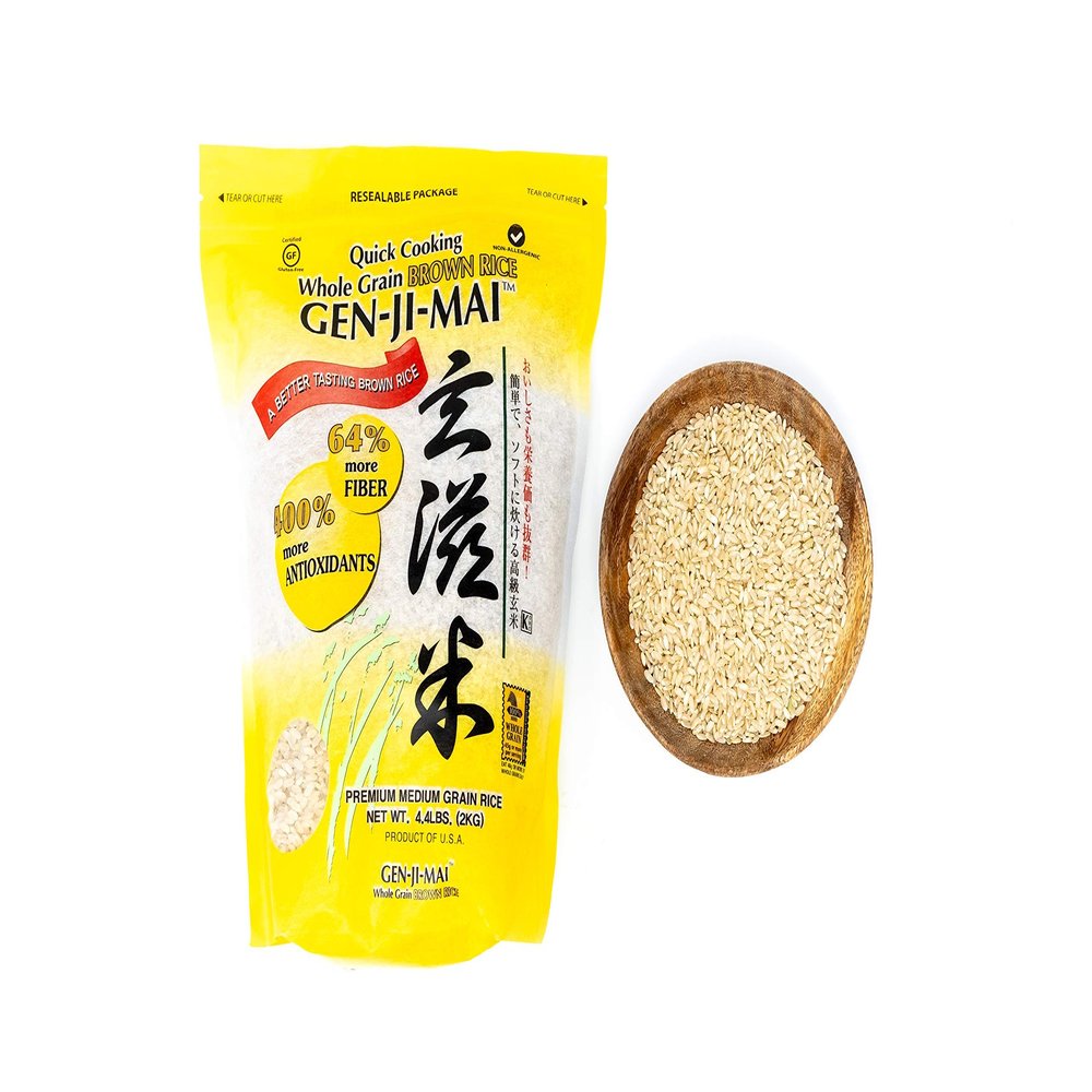 Gen-Ji-Mai Quick Cooking Brown Rice for Meal Prep and Bulk Cooking - Gluten-Free, Vegan, Paleo, Non-Allergenic with 64% more Fiber - Soft and Chewy Texture (4.40 lb bag) - 2 PACK