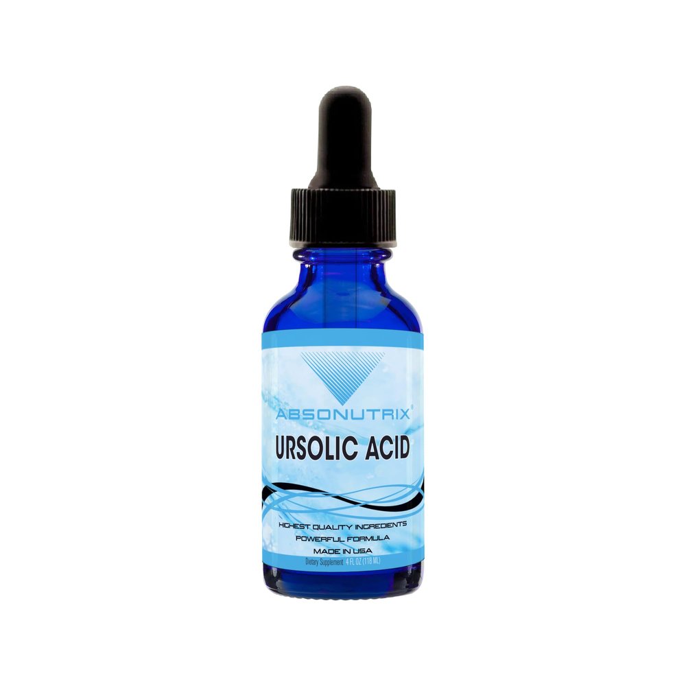 Absonutrix Ursolic Acid 590mg, 4 Fl Oz Bottle, 200 Highly Potent Servings, High Bioavailability, Quick Absorption, Third-Party Tested, GMP-Certified, Non-GMO, Cruelty-Free Products, Made in USA