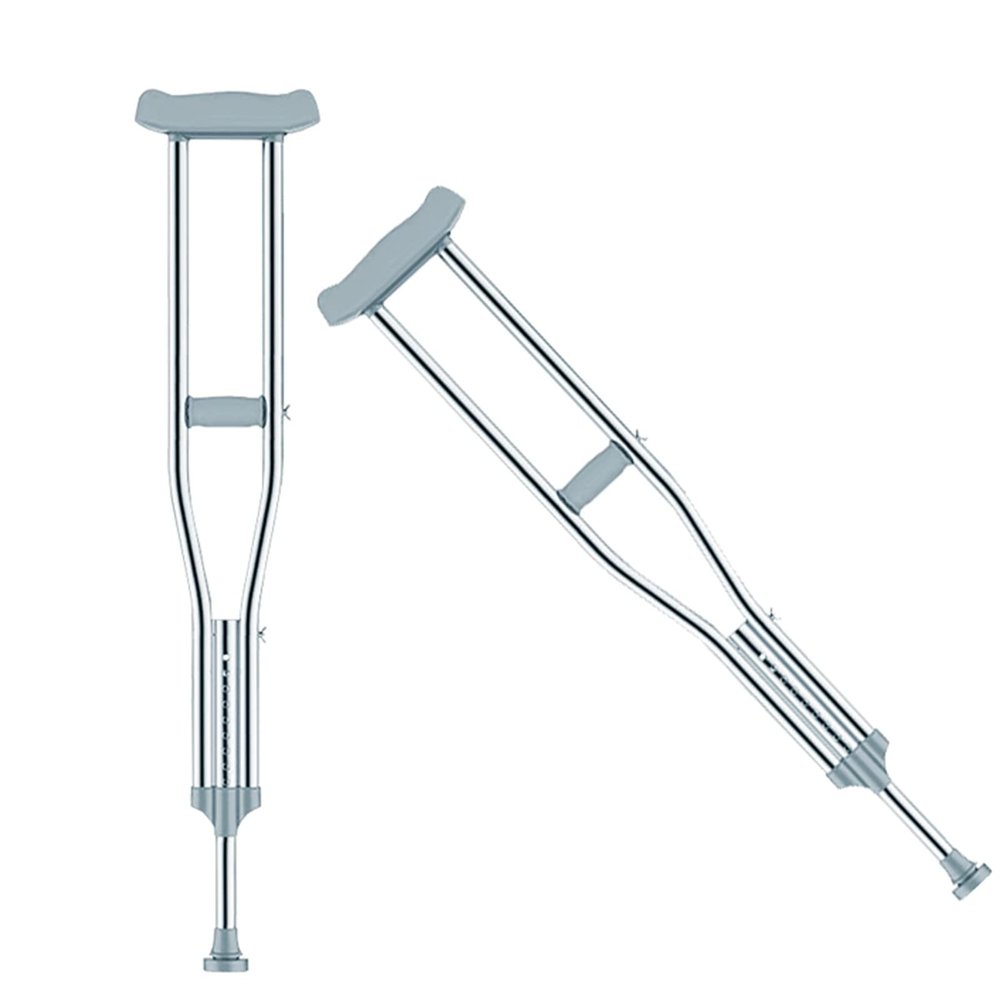 JJ Home Aluminum Underarm Crutches (1 Pair),Adjustable Adult Crutches for Walking,Lightweight Medical Accessories, Non-Slip Walking Stick