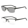 COTIA Bifocal Photochromic Reading Glasses Business Aluminum Magnesium Glasses Half Frame for Men (black, 1.5) view 1