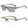 COTIA Square Bifocal Reading Glasses Transition Photochromic Aluminum Magnesium Presbyopia for Men (gold, 2.0) view 1