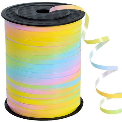 BEISHIDA 500 Yards Rainbow Curling Ribbon Pastel Balloon String, Light Color Balloon Ribbon for Crafts Colorful Crimped Curling Ribbon for Gift Wrapping Party Art Florist Flowers Decoration Supplies
