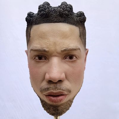  black male mask with eye and hairnot latex cosplay maskfor holloween day, 30*25*20cm