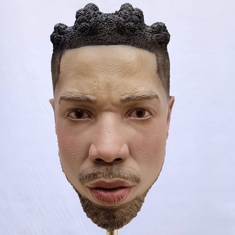  black male mask with eye and hairnot latex cosplay maskfor holloween day, 30*25*20cm