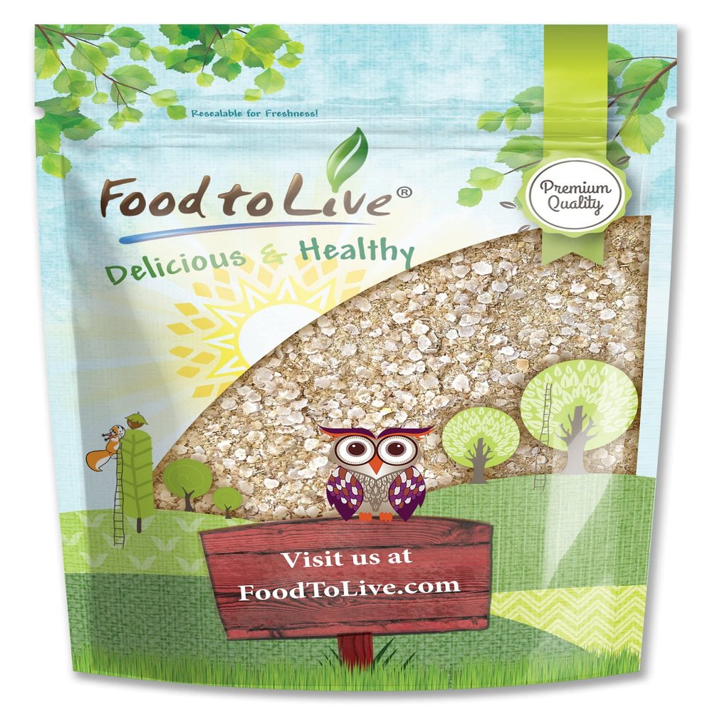 Food to Live White Quinoa Flakes, 8 Ounces - Pressed Quinoa Seeds, Whole Grain, Raw, Kosher, Bulk.Great Oatmeal and Cereals Substitute. Perfect for Baking, Yogurt, Granola