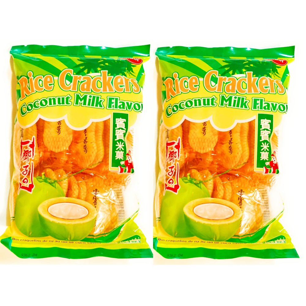 2 Pack Bin Bin Rice Crackers (5.3 Oz Each Pack)-Coconut Milk Flavor