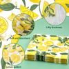 50 Count Lemon Paper Napkins Summer Luncheon Decorative Napkin 3-Ply Yellow Citrus Disposable Napkins Lemon Printed Square Beverage Dinner Napkin for Summer Party Supplies Table Decor, 6.5 x 6.5 Inch view 4