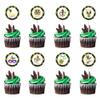 16 PCS Mardi Gras Cupcake Toppers, Green Purple Cake Picks Mardi Gras Fleur De Lis Cake Toppers Circle Banner Cupcake Decorations for Carnival Masquerade Cosplay Party Decor view 1