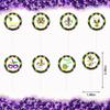 16 PCS Mardi Gras Cupcake Toppers, Green Purple Cake Picks Mardi Gras Fleur De Lis Cake Toppers Circle Banner Cupcake Decorations for Carnival Masquerade Cosplay Party Decor view 2