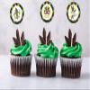 16 PCS Mardi Gras Cupcake Toppers, Green Purple Cake Picks Mardi Gras Fleur De Lis Cake Toppers Circle Banner Cupcake Decorations for Carnival Masquerade Cosplay Party Decor view 4